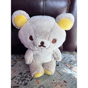 San-X Rilakkuma Large Sherbet Plush W Zipper Black 15" Cute Teddy Bear Kawaii‎